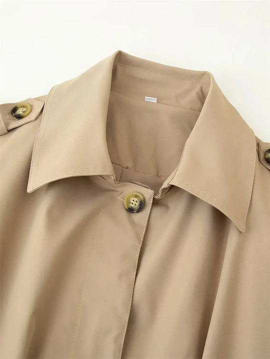 Trench-coat pour femmes, nouveau manteau court avec ceinture, revers, haut décontracté et habillé pour femmes 2025 MedSurgery Store For Digital Health