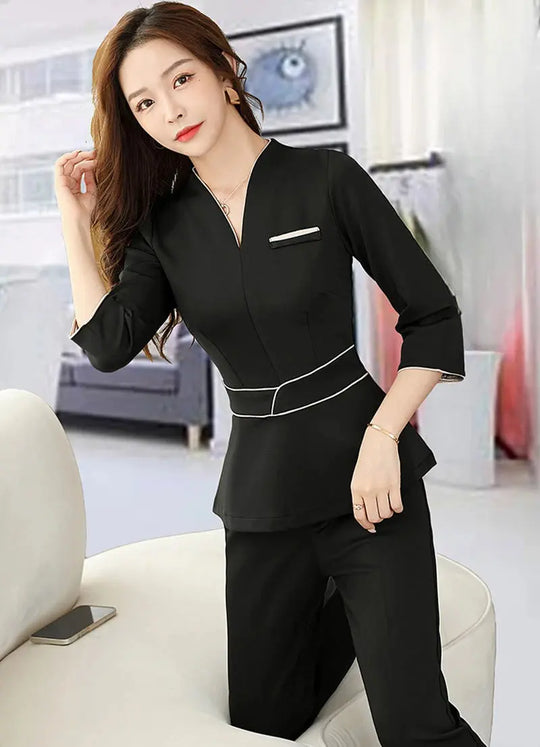 Uniforme d'été pour esthéticienne, combinaison à manches courtes pour salon de beauté, vêtements d'esthéticienne pour spa, vêtements de travail pour massage en hôtel, combinaison coréenne-BC MedSurgery Store For Digital Health