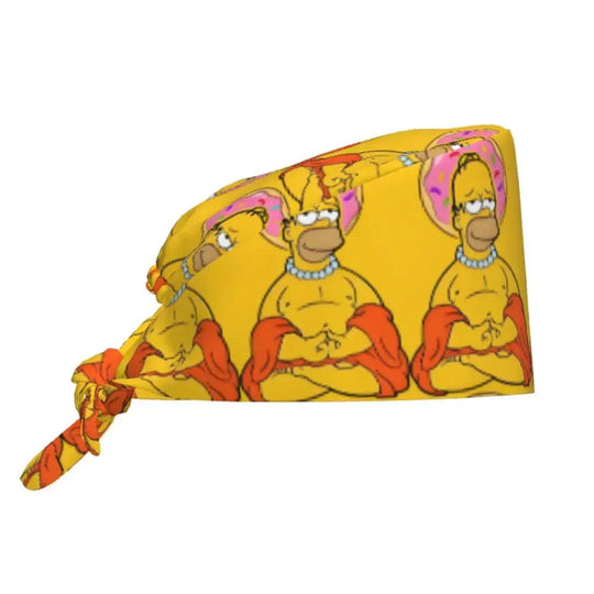 Personnalisé The Simpsons Cartoon Staff Medical Scrubs Hat Men Women Medical Nursing Surgical Scrub Caps MedSurgery Store For Digital Health