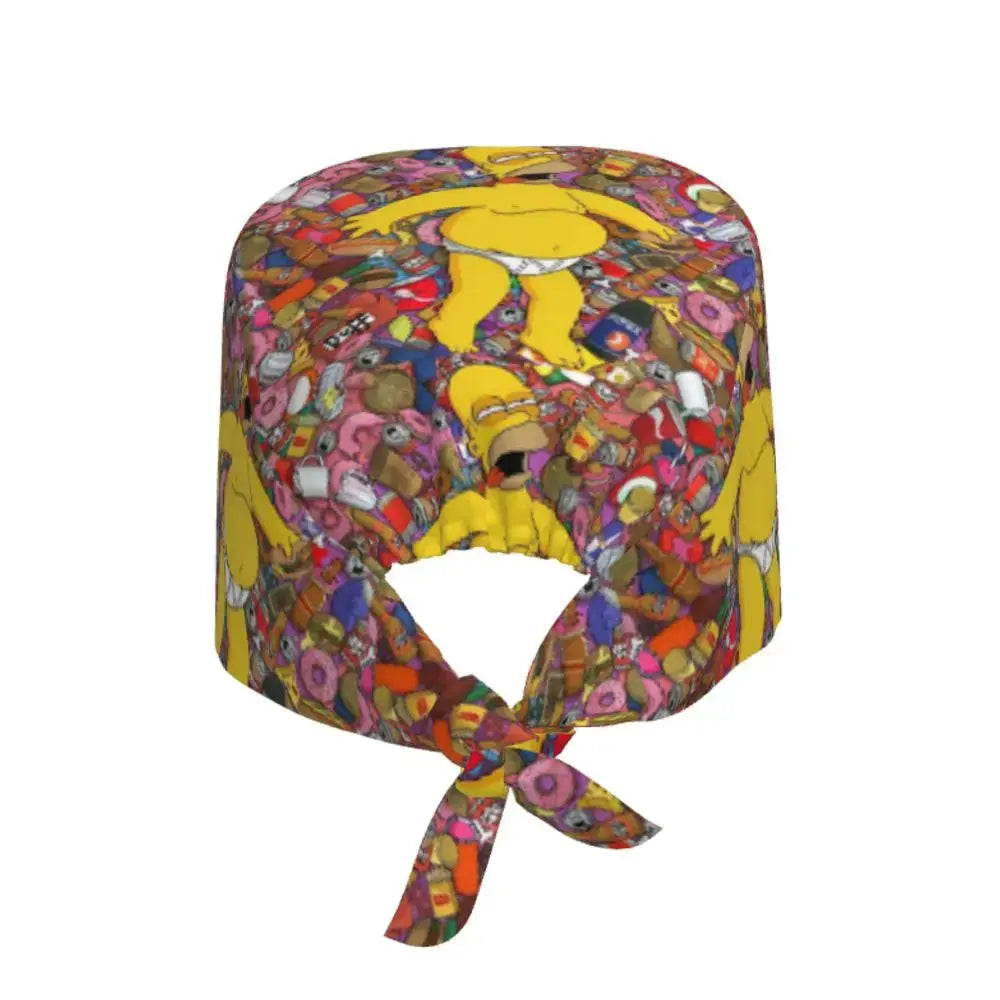 Personnalisé The Simpsons Cartoon Staff Medical Scrubs Hat Men Women Medical Nursing Surgical Scrub Caps MedSurgery Store For Digital Health