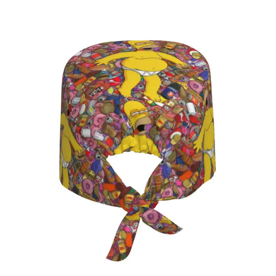 Personnalisé The Simpsons Cartoon Staff Medical Scrubs Hat Men Women Medical Nursing Surgical Scrub Caps MedSurgery Store For Digital Health