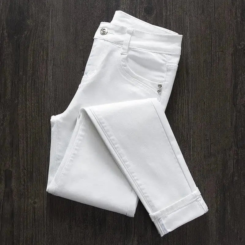 Pantalon skinny blanc pour femme, Jeans skinny taille haute, extensible, à la mode, printemps/été/automne, 2022 MedSurgery Store For Digital Health