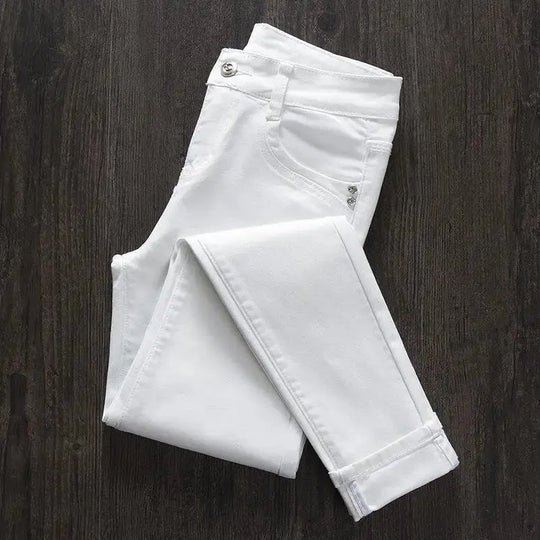 Pantalon skinny blanc pour femme, Jeans skinny taille haute, extensible, à la mode, printemps/été/automne, 2022 MedSurgery Store For Digital Health