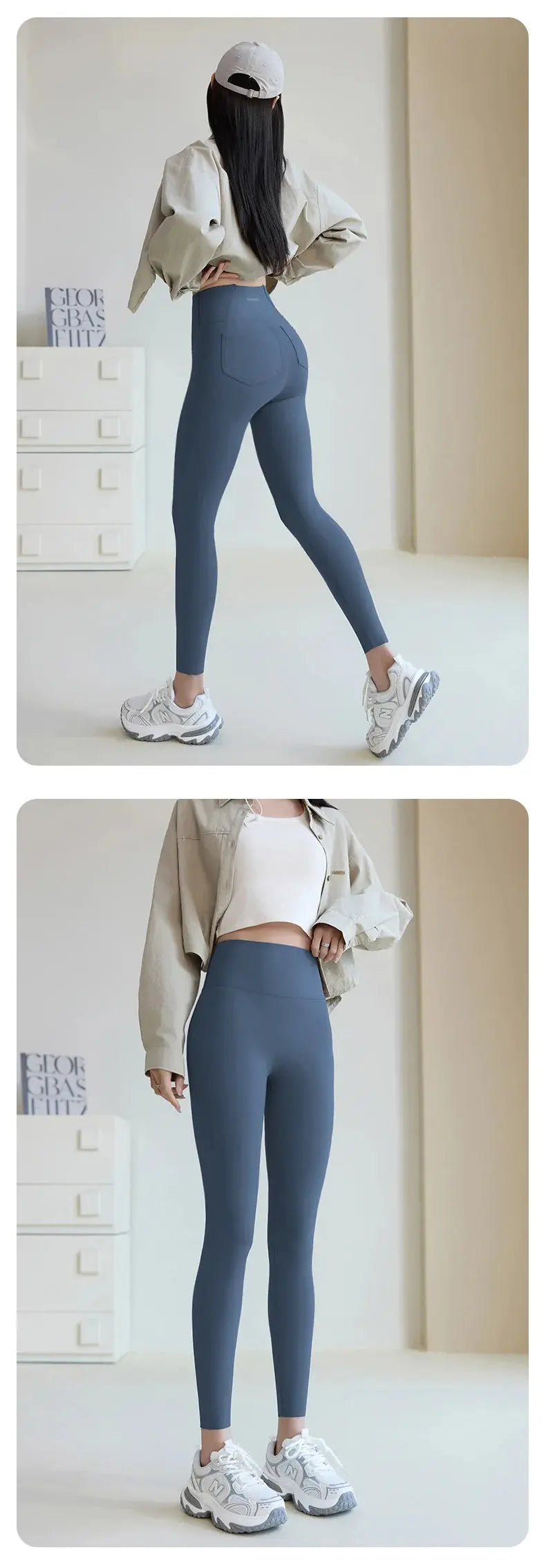 BIVIGAOS 2025 Printemps Été poche arrière Peau de requin Leggings femmes serré blanc Casual sport Fitness Leggings Leggings skinny pantalon MedSurgery Store For Digital Health