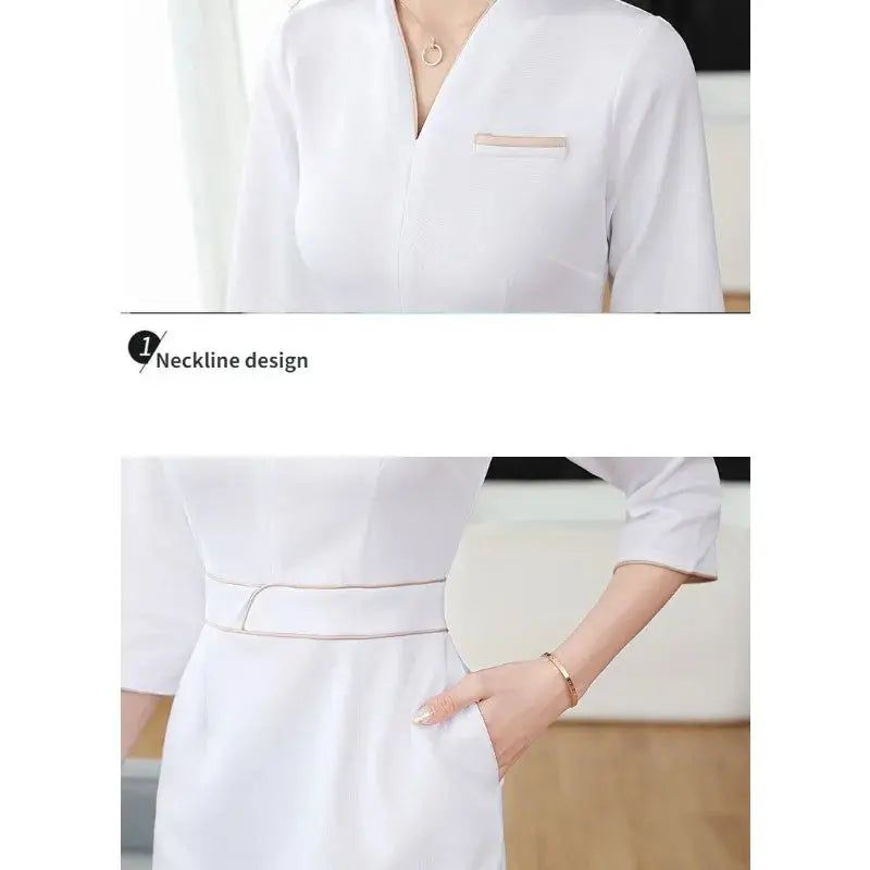 Uniforme d'été pour esthéticienne, combinaison à manches courtes pour salon de beauté, vêtements d'esthéticienne pour spa, vêtements de travail pour massage en hôtel, combinaison coréenne-BC MedSurgery Store For Digital Health