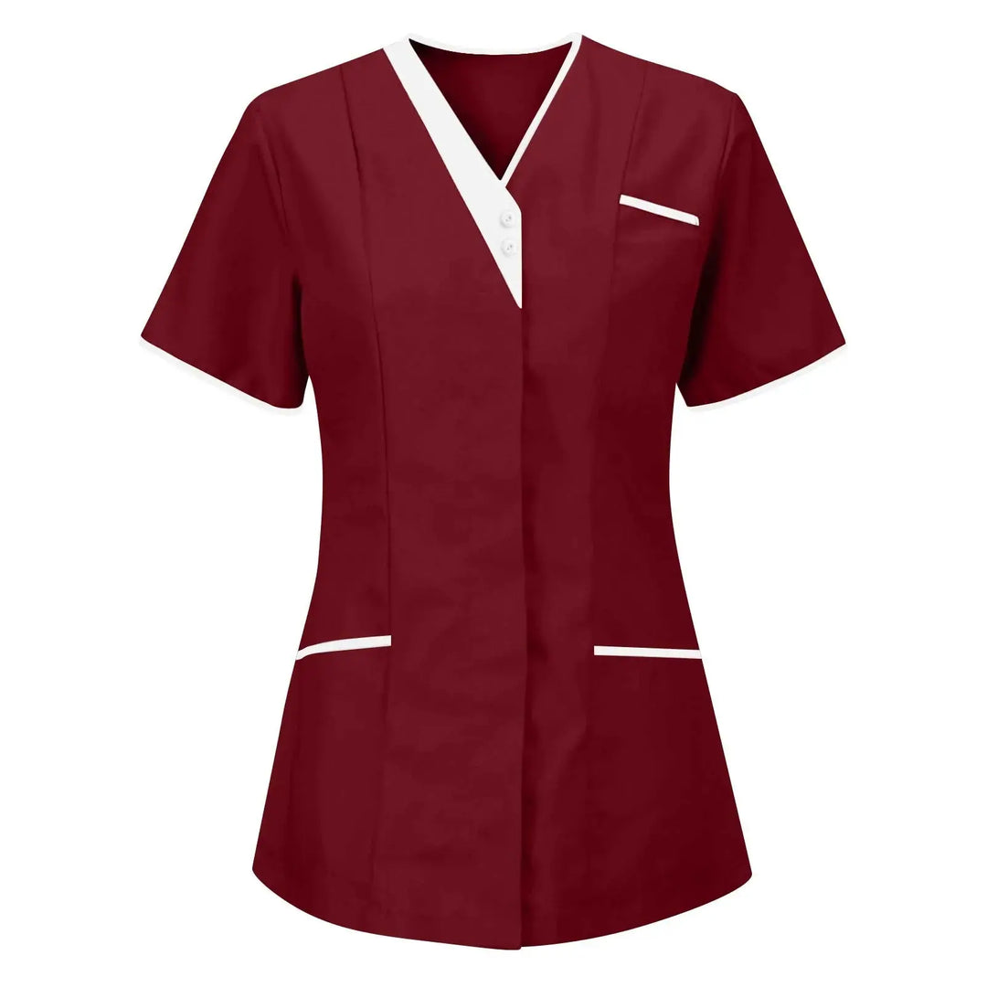 Filipina Medical Elite ISHOWTIENDA - Uniforme clinique ergonomique à manches courtes avec col en V CJdropshipping