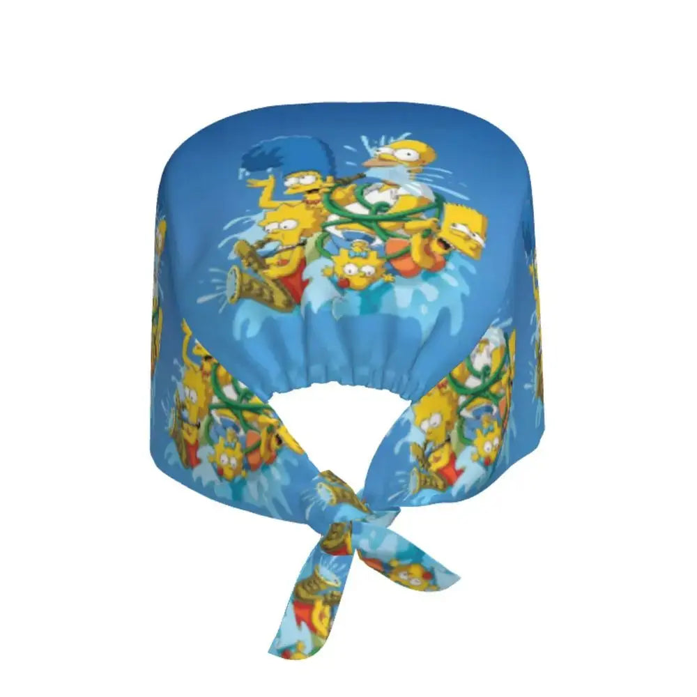 Personnalisé The Simpsons Cartoon Staff Medical Scrubs Hat Men Women Medical Nursing Surgical Scrub Caps MedSurgery Store For Digital Health