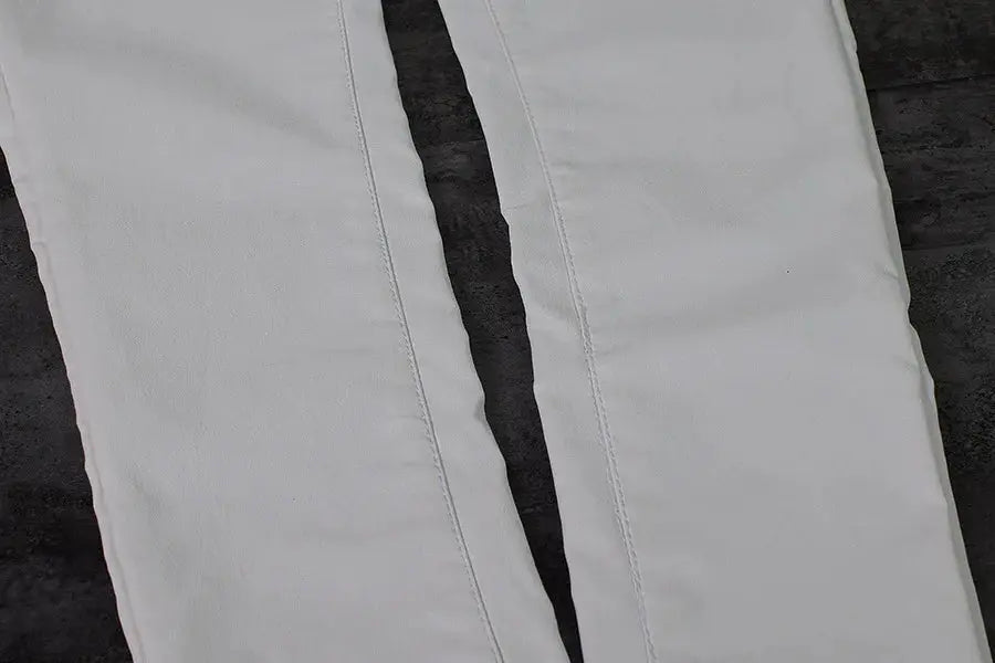 Pantalon taille basse pour femme, pantalon élastique moulant avec double fermeture éclair, pantalon en faux cuir blanc pour femme MedSurgery Store For Digital Health