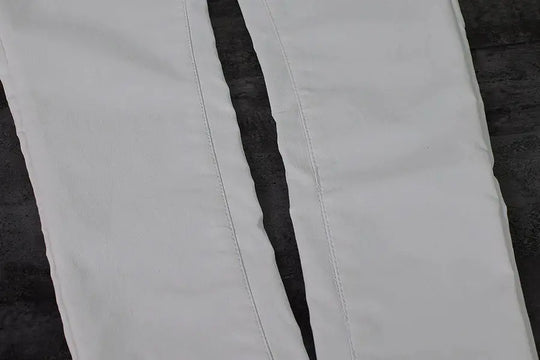 Pantalon taille basse pour femme, pantalon élastique moulant avec double fermeture éclair, pantalon en faux cuir blanc pour femme MedSurgery Store For Digital Health