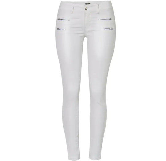 Pantalon taille basse pour femme, pantalon élastique moulant avec double fermeture éclair, pantalon en faux cuir blanc pour femme MedSurgery Store For Digital Health