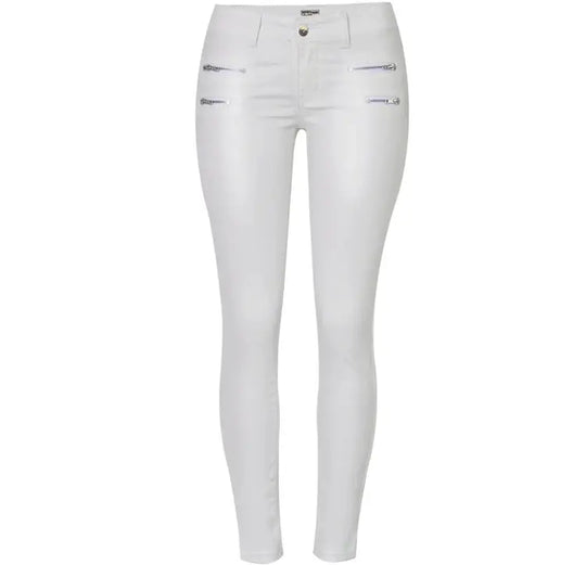 Pantalon taille basse pour femme, pantalon élastique moulant avec double fermeture éclair, pantalon en faux cuir blanc pour femme MedSurgery Store For Digital Health