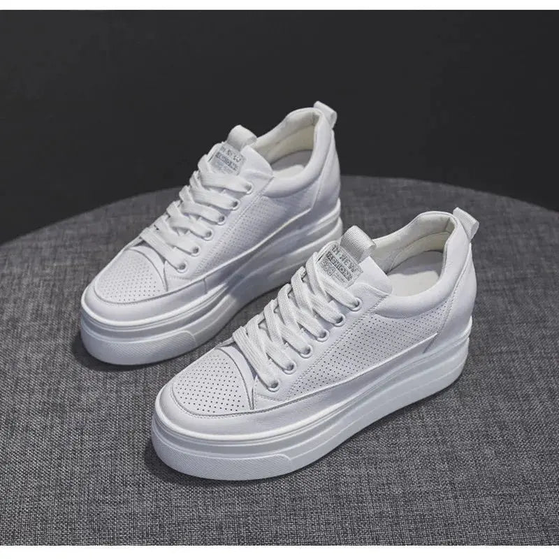Chaussures ete femme espadrille femme basket femme compensé Baskets casual pour femmes, chaussures blanches respirantes et confortables avec talons de 8CM, hauteur de la plateforme augmentée, automne, 2022 MedSurgery Store For Digital Health