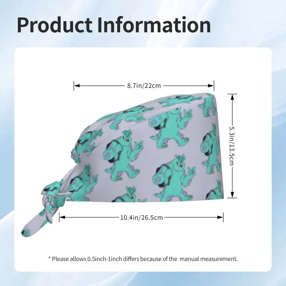 Casquette de travail réglable personnalisée avec dessin animé Monsters University, casquette chirurgicale pour hommes et femmes, casquette chirurgicale pour infirmières, médecins et chirurgiens MedSurgery Store For Digital Health