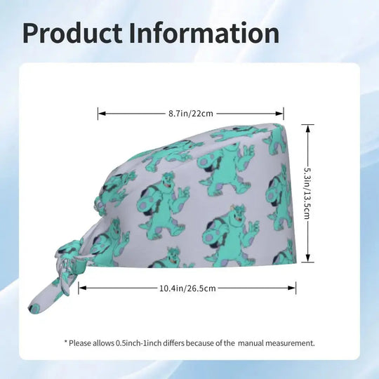 Casquette de travail réglable personnalisée avec dessin animé Monsters University, casquette chirurgicale pour hommes et femmes, casquette chirurgicale pour infirmières, médecins et chirurgiens MedSurgery Store For Digital Health