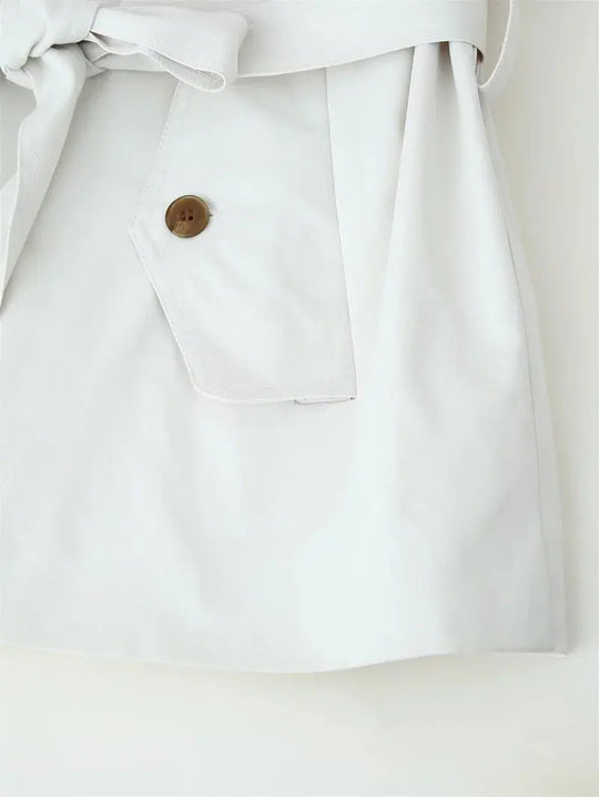 Trench-coat pour femmes, nouveau manteau court avec ceinture, revers, haut décontracté et habillé pour femmes 2025 MedSurgery Store For Digital Health