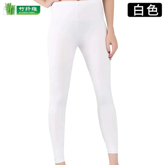 Leggings extensibles en fibre de bambou pour femmes, neuf points, décontractés, grande taille, printemps, été et automne, nouveau de 2024 DSers Fulfillment