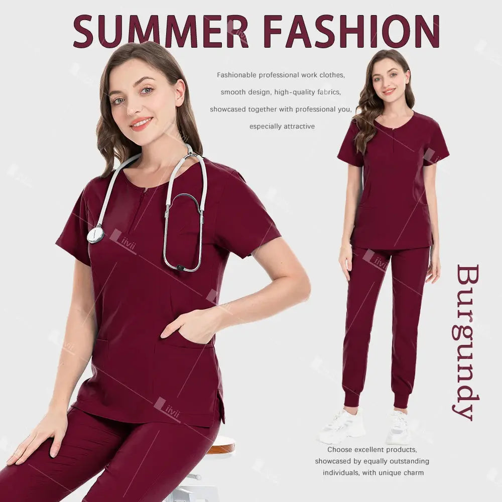 Uniforme médical, ensemble de blouse élastique, blouses chirurgicales d'hôpital, hauts, pantalons, vêtements de travail d'infirmière, vêtements de médecin, accessoires médicaux CJdropshipping