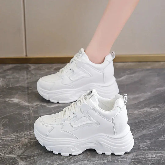 Baskets blanches à plateforme, chaussures vulcanisées à lacets à fond épais, cuir Pu, respirant, printemps 2024 MedSurgery Store For Digital Health