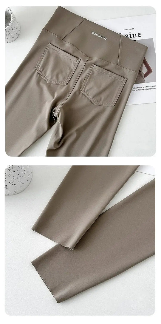 BIVIGAOS 2025 Printemps Été poche arrière Peau de requin Leggings femmes serré blanc Casual sport Fitness Leggings Leggings skinny pantalon MedSurgery Store For Digital Health