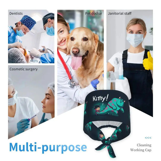 Casquette de travail réglable personnalisée avec dessin animé Monsters University, casquette chirurgicale pour hommes et femmes, casquette chirurgicale pour infirmières, médecins et chirurgiens MedSurgery Store For Digital Health