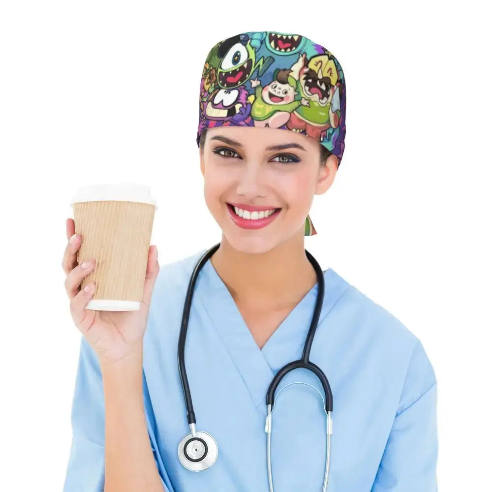 Casquette de travail réglable personnalisée avec dessin animé Monsters University, casquette chirurgicale pour hommes et femmes, casquette chirurgicale pour infirmières, médecins et chirurgiens MedSurgery Store For Digital Health