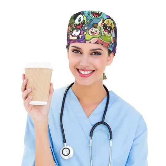 Casquette de travail réglable personnalisée avec dessin animé Monsters University, casquette chirurgicale pour hommes et femmes, casquette chirurgicale pour infirmières, médecins et chirurgiens MedSurgery Store For Digital Health