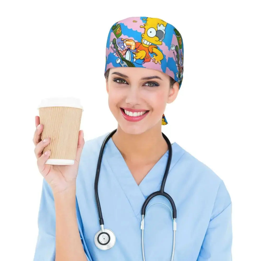 Casquette de travail réglable personnalisée avec explosion de cerveau, casquette chirurgicale des Simpsons, casquette chirurgicale pour infirmier, médecin, chirurgien, pour Chef MedSurgery Store For Digital Health