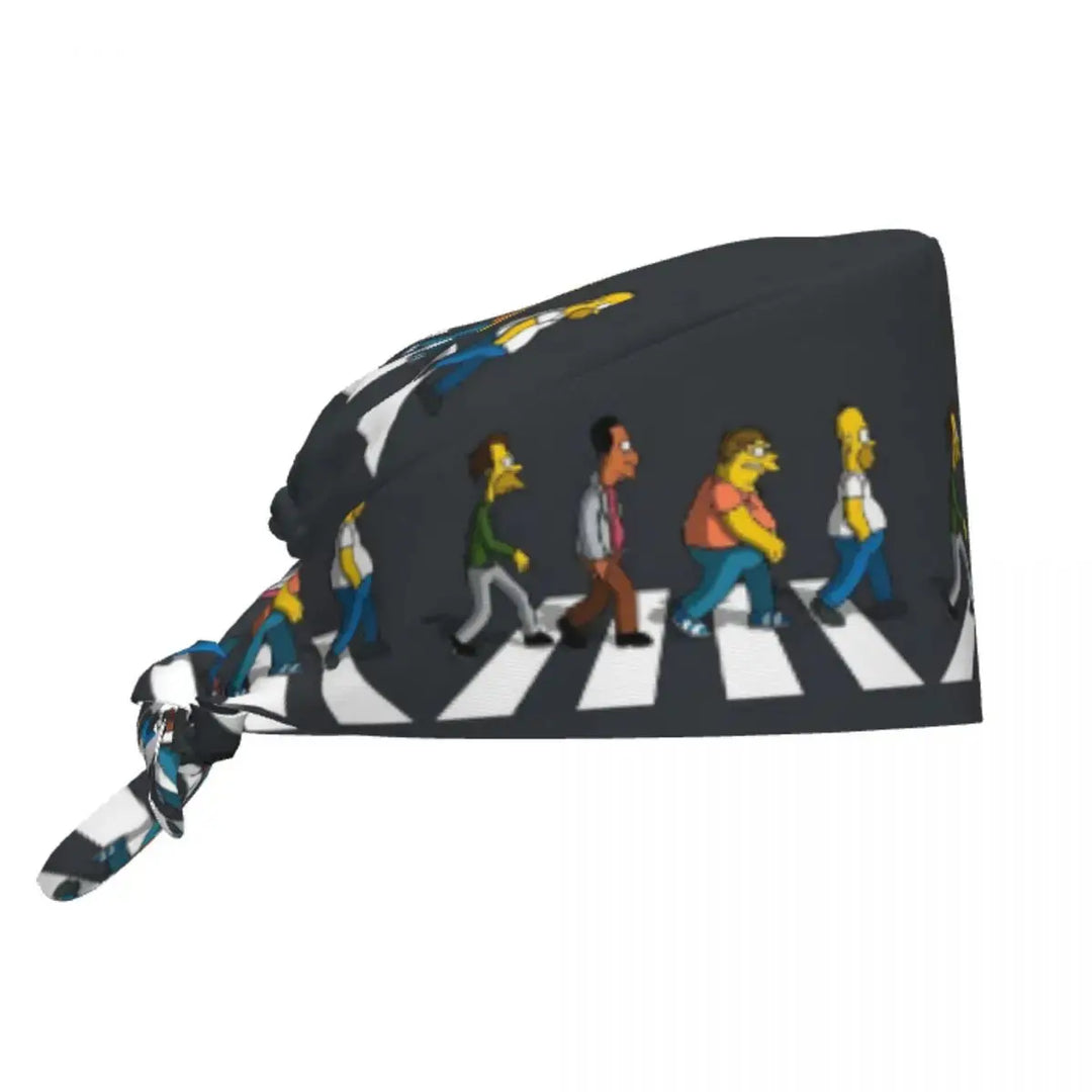 Personnalisé The Simpsons Cartoon Staff Medical Scrubs Hat Men Women Medical Nursing Surgical Scrub Caps MedSurgery Store For Digital Health