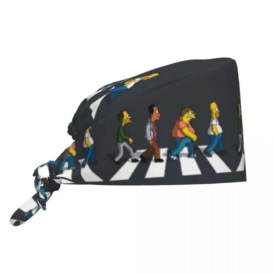 Personnalisé The Simpsons Cartoon Staff Medical Scrubs Hat Men Women Medical Nursing Surgical Scrub Caps MedSurgery Store For Digital Health