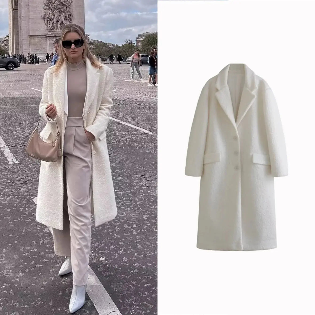 2025 Veste longue en laine pour femme Automne Hiver Manteau en cachemire Longueur moyenne Mélange de laine Manches longues Elégant Vêtements à une seule poitrine MedSurgery Store For Digital Health