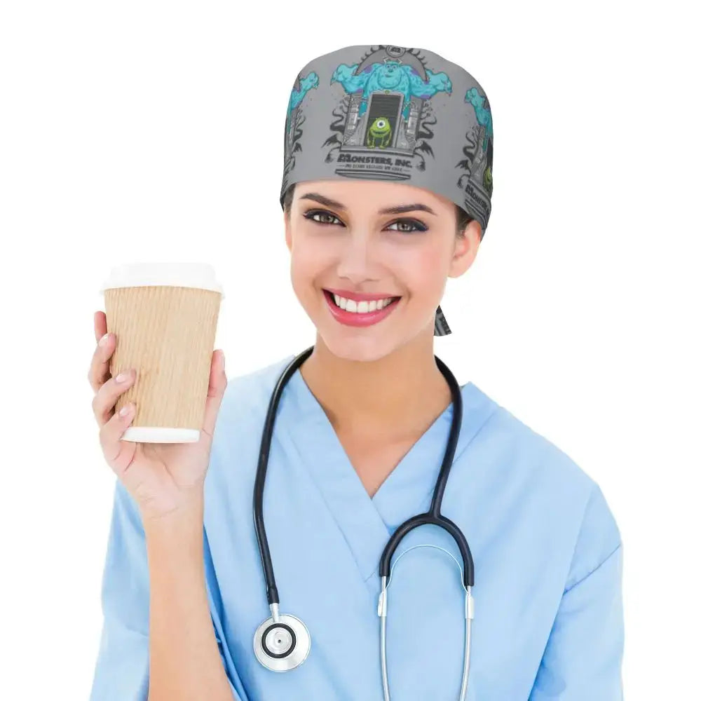Casquette de travail réglable personnalisée avec dessin animé Monsters University, casquette chirurgicale pour hommes et femmes, casquette chirurgicale pour infirmières, médecins et chirurgiens MedSurgery Store For Digital Health