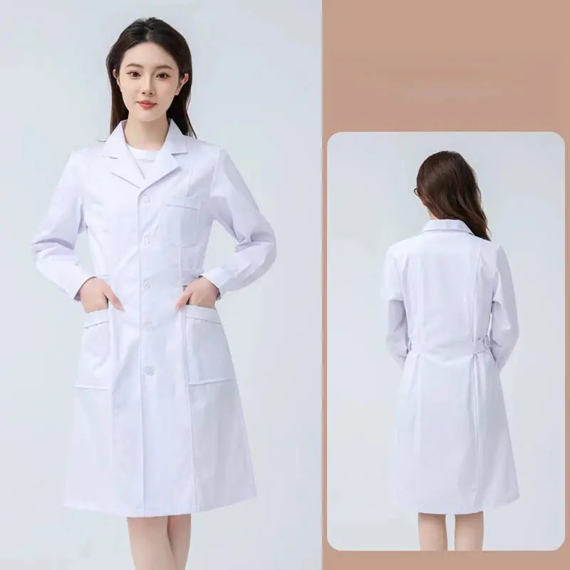 Blouse médicale blanche pour femme, blouse d'infirmière en coton, vêtements de travail d'hôpital, uniforme de travail professionnel de laboratoire scientifique de pharmacie MedSurgery Store For Digital Health