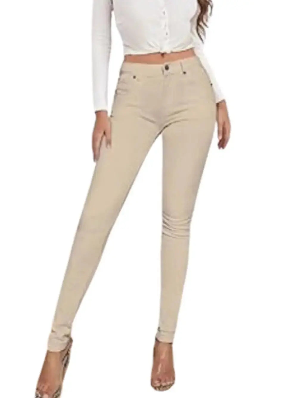Jeans extensibles en coton pour femmes, pantalons décontractés, blancs, ultra-extensibles, confortables, pour le travail MedSurgery Store For Digital Health