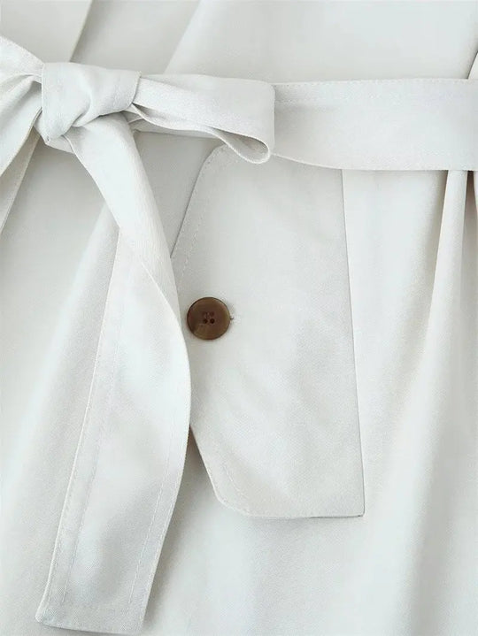 Trench-coat pour femmes, nouveau manteau court avec ceinture, revers, haut décontracté et habillé pour femmes 2025 MedSurgery Store For Digital Health