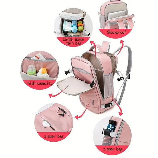 Sac à dos de voyage de grande capacité pour femmes, multifonctionnel, rangement pour chaussures, multicouche, séparation sèche et humide, imperméable MedSurgery Store For Digital Health