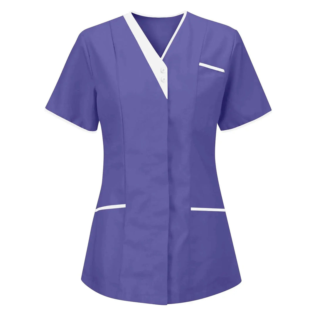 Filipina Medical Elite ISHOWTIENDA - Uniforme clinique ergonomique à manches courtes avec col en V CJdropshipping