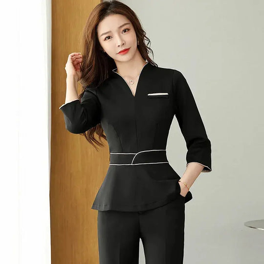 Uniforme d'été pour esthéticienne, combinaison à manches courtes pour salon de beauté, vêtements d'esthéticienne pour spa, vêtements de travail pour massage en hôtel, combinaison coréenne-BC MedSurgery Store For Digital Health