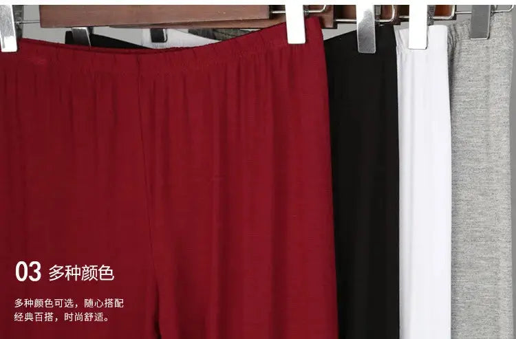 Leggings extensibles en fibre de bambou pour femmes, neuf points, décontractés, grande taille, printemps, été et automne, nouveau de 2024 DSers Fulfillment