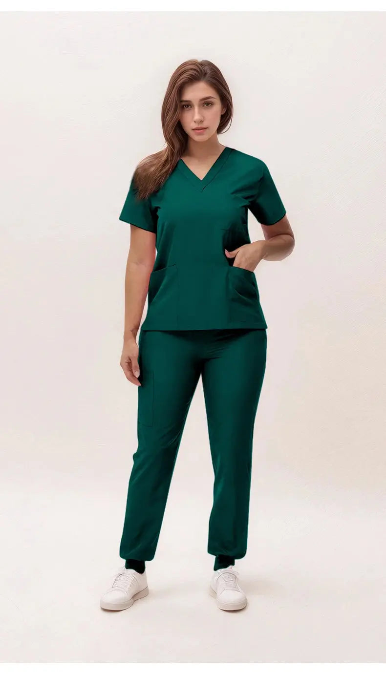 2025 nouvelles blouses de soins infirmiers à col en V, pantalons de jogging, ensembles de blouses de chirurgie, blouses dentaires, blouses d'hôpital, blouses d'hôpital S21 MedSurgery Store For Digital Health