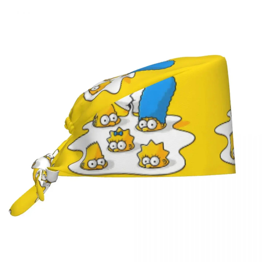 Personnalisé The Simpsons Cartoon Staff Medical Scrubs Hat Men Women Medical Nursing Surgical Scrub Caps MedSurgery Store For Digital Health
