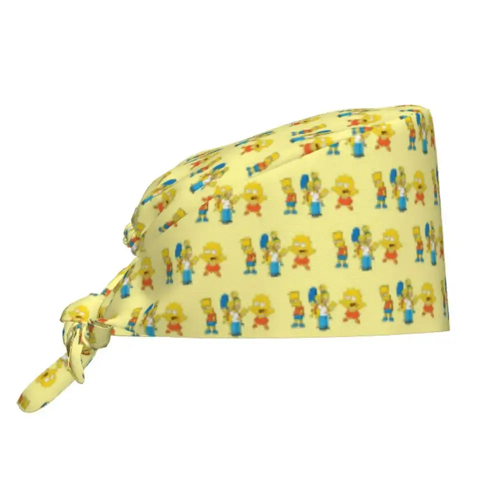 Personnalisé The Simpsons Cartoon Staff Medical Scrubs Hat Men Women Medical Nursing Surgical Scrub Caps MedSurgery Store For Digital Health