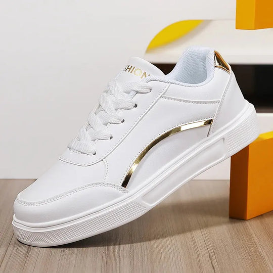 Chaussures blanches pour femmes, chaussures plates décontractées à lacets en ardoise blanche, chaussures de marche en cuir PU, semelle épaisse, mode de luxe pour les activités de plein air MedSurgery Store For Digital Health