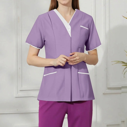 Filipina Medical Elite ISHOWTIENDA - Uniforme clinique ergonomique à manches courtes avec col en V CJdropshipping