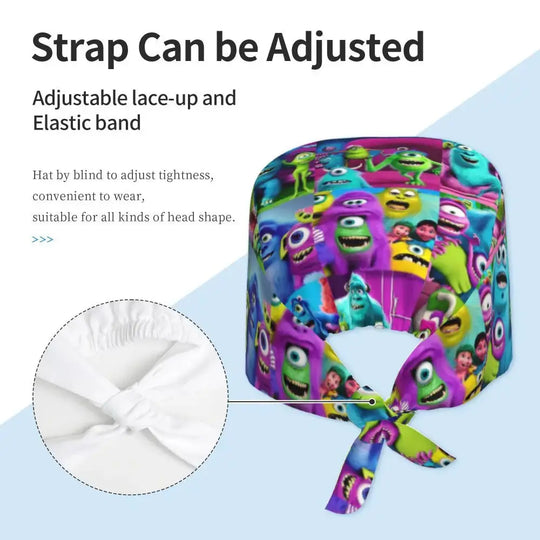 Casquette de travail réglable personnalisée avec dessin animé Monsters University, casquette chirurgicale pour hommes et femmes, casquette chirurgicale pour infirmières, médecins et chirurgiens MedSurgery Store For Digital Health