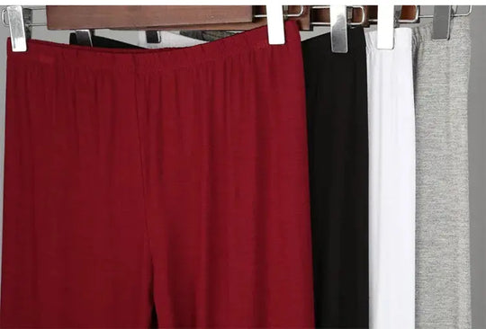 Leggings extensibles en fibre de bambou pour femmes, neuf points, décontractés, grande taille, printemps, été et automne, nouveau de 2024 DSers Fulfillment