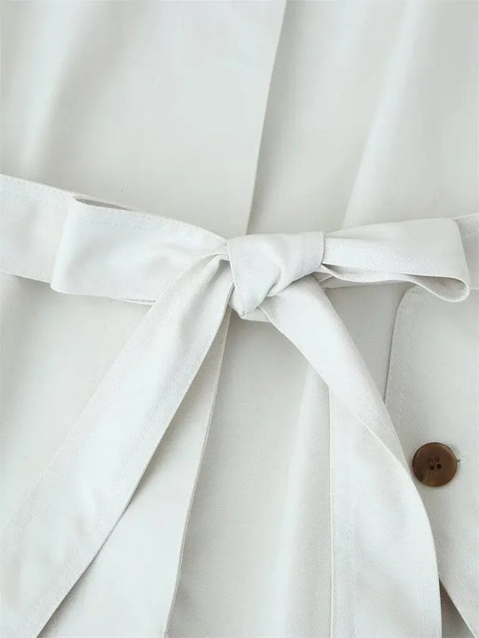 Trench-coat pour femmes, nouveau manteau court avec ceinture, revers, haut décontracté et habillé pour femmes 2025 MedSurgery Store For Digital Health