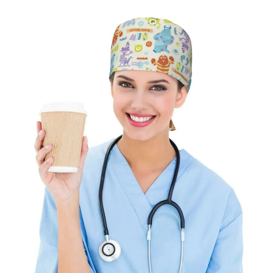 Casquette de travail réglable personnalisée avec dessin animé Monsters University, casquette chirurgicale pour hommes et femmes, casquette chirurgicale pour infirmières, médecins et chirurgiens MedSurgery Store For Digital Health