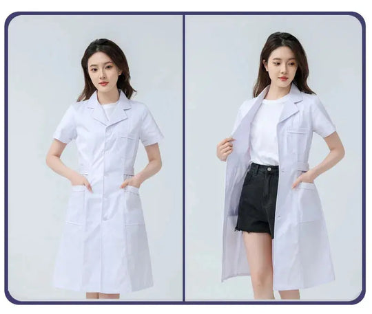 Blouse médicale blanche pour femme, blouse d'infirmière en coton, vêtements de travail d'hôpital, uniforme de travail professionnel de laboratoire scientifique de pharmacie MedSurgery Store For Digital Health
