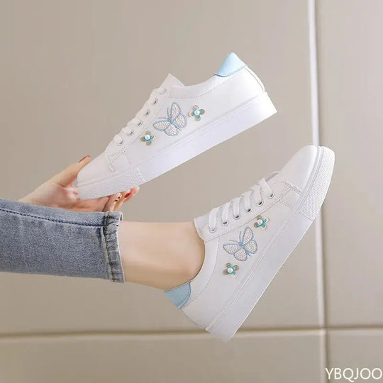 Nouvelles chaussures blanches pour femmes, chaussures plates respirantes à la mode, chaussures décontractées à lacets en cuir, baskets confortables et polyvalentes pour femmes MedSurgery Store For Digital Health
