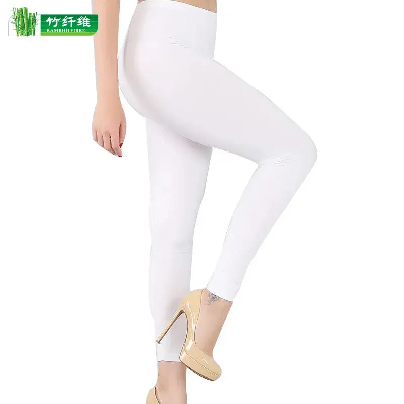 Leggings extensibles en fibre de bambou pour femmes, neuf points, décontractés, grande taille, printemps, été et automne, nouveau de 2024 DSers Fulfillment